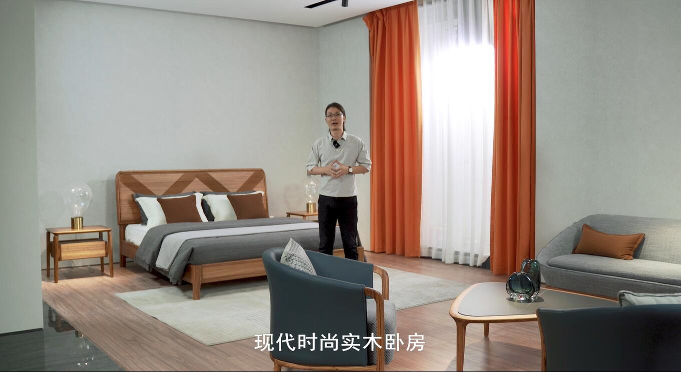 現(xiàn)代時(shí)尚實(shí)木臥房