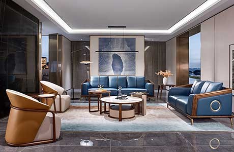 藍山-現(xiàn)代簡奢 客廳空間-童話森林胡桃K烏金木實木家具