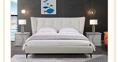 童話森林真皮1.5米現(xiàn)代簡約主臥雙人1.8m婚床白色頭層牛皮床